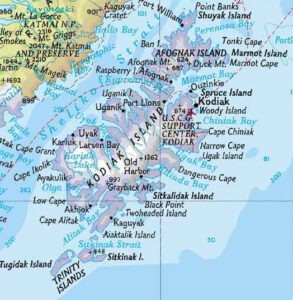 Map of Kodiak Island Archipelago